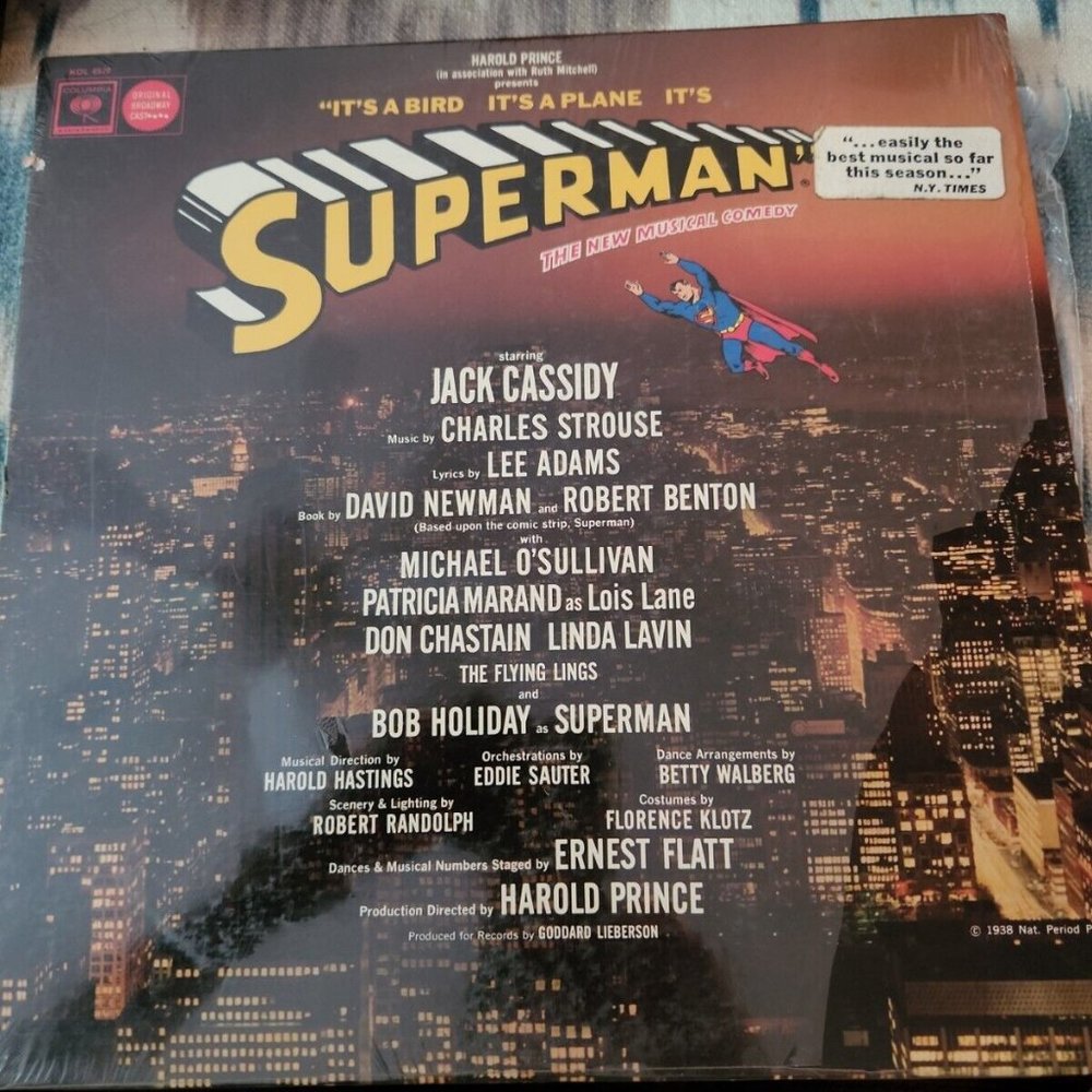 SUPERMAN ORIGINAL BROADWAY CAST VINYL RECORD LP A MUSICAL COMEDY Mono Vintage